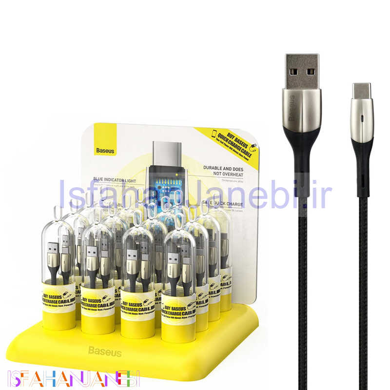 اصفهان جانبی-کابل فست شارژ Baseus TZCATSP-A01 3A Type-C 1m بسته 16 تایی