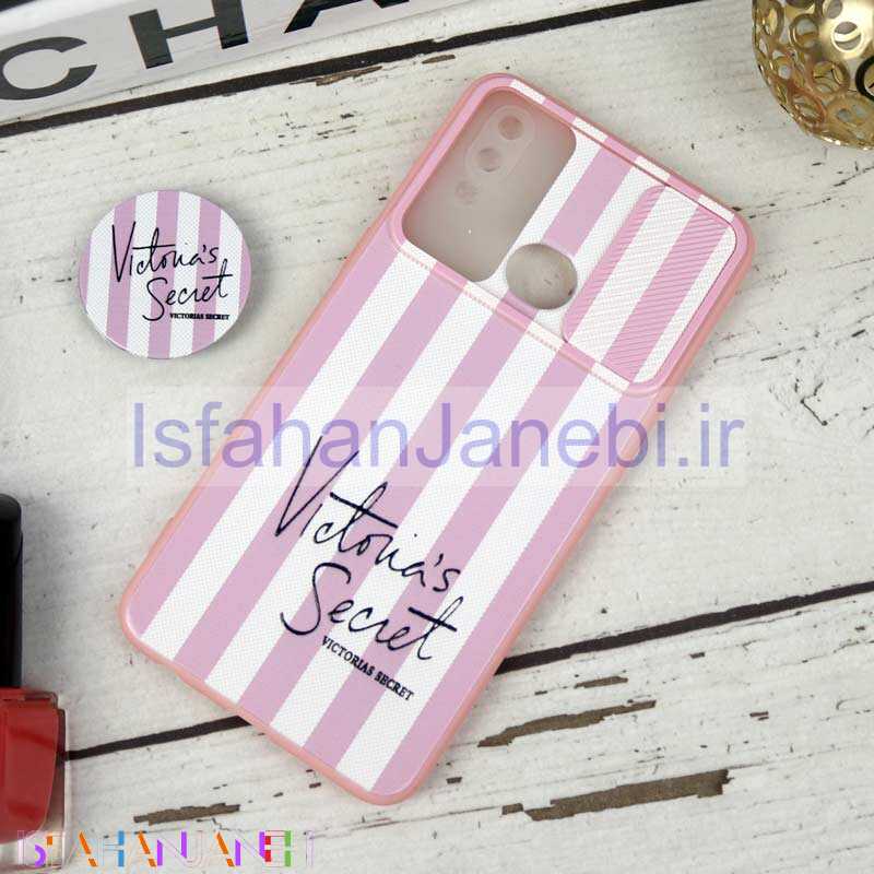 اصفهان جانبی-قاب طرحدار محافظ لنزدار کشویی + پاپ سوکت طرح ویکتوریا سامسونگ A10s سری B