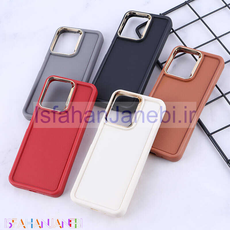 اصفهان جانبی-قاب سولید چرمی شیائومی Redmi 12 دور محافظ متال