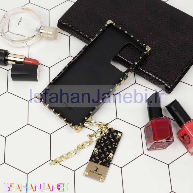 اصفهان جانبی-قاب فانتزی صندوقی LV مشکی طلایی + آویز دستی Samsung Note 20 Ultra