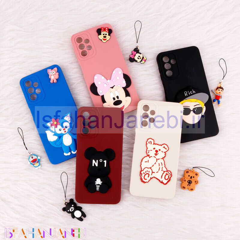 اصفهان جانبی-قاب عروسکی برجسته محافظ لنزدار Samsung Galaxy A13 + آویز