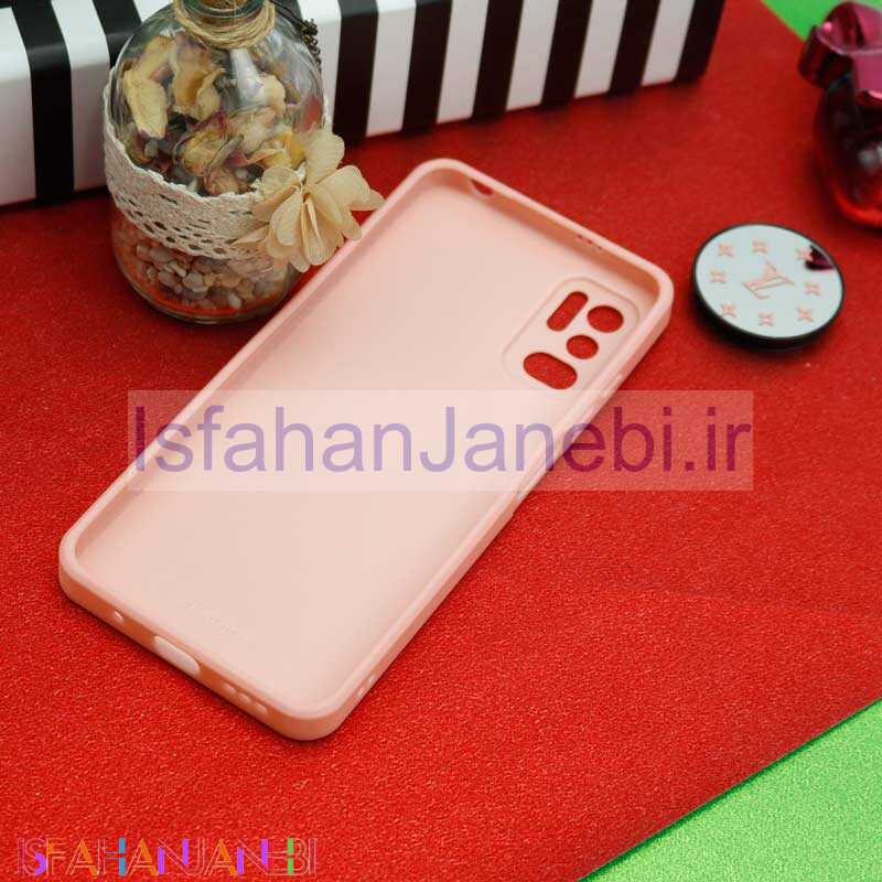 اصفهان جانبی-قاب محافظ لنزدار آینه ای + پاپ سوکت طرح LV صورتی Xiaomi Redmi Note 10 5G