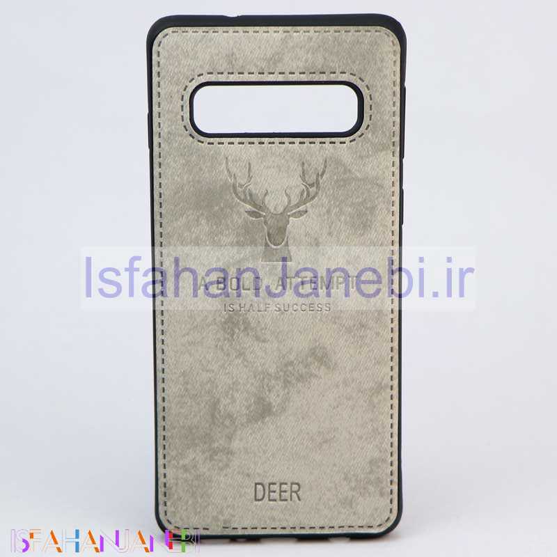 اصفهان جانبی-قاب چرمی طرح گوزن Samsung S10 طوسی