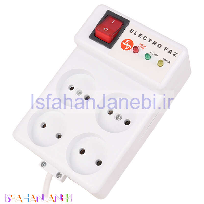 اصفهان جانبی-محافظ برق 4 خانه الکترو فاز 1٫5 متری کلید دار مدل 4001