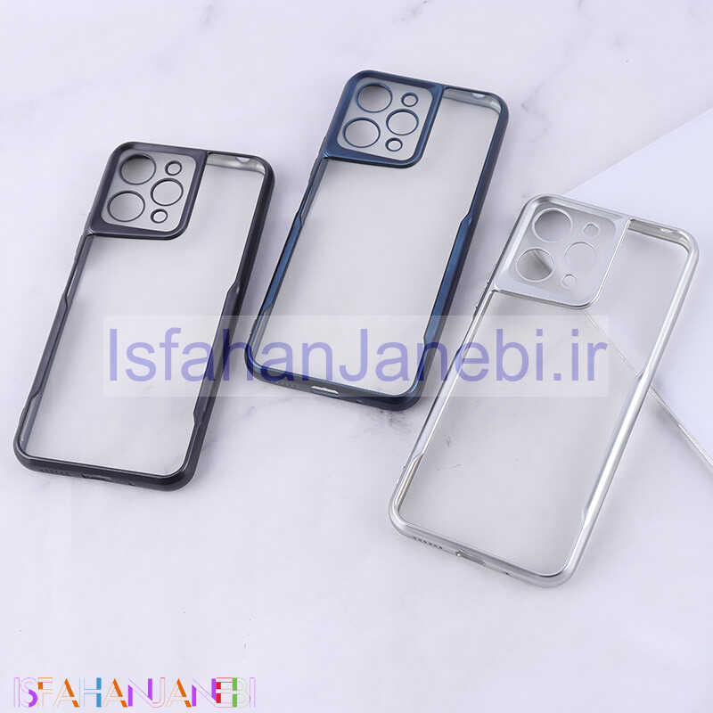 اصفهان جانبی-قاب ژله ای شفاف شیائومی Redmi 12 طرح تیتانیوم محافظ لنزدار
