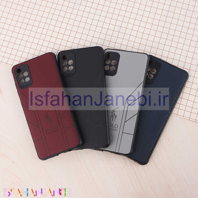اصفهان جانبی-قاب چرمی Polo Ralph Laren سامسونگ Galaxy A51 4G طرح دار محافظ لنزدار