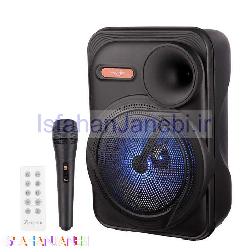 اصفهان جانبی-اسپیکر بلوتوثی رم و فلش خور Greatnice GTS-1877 + میکروفون و ریموت کنترل