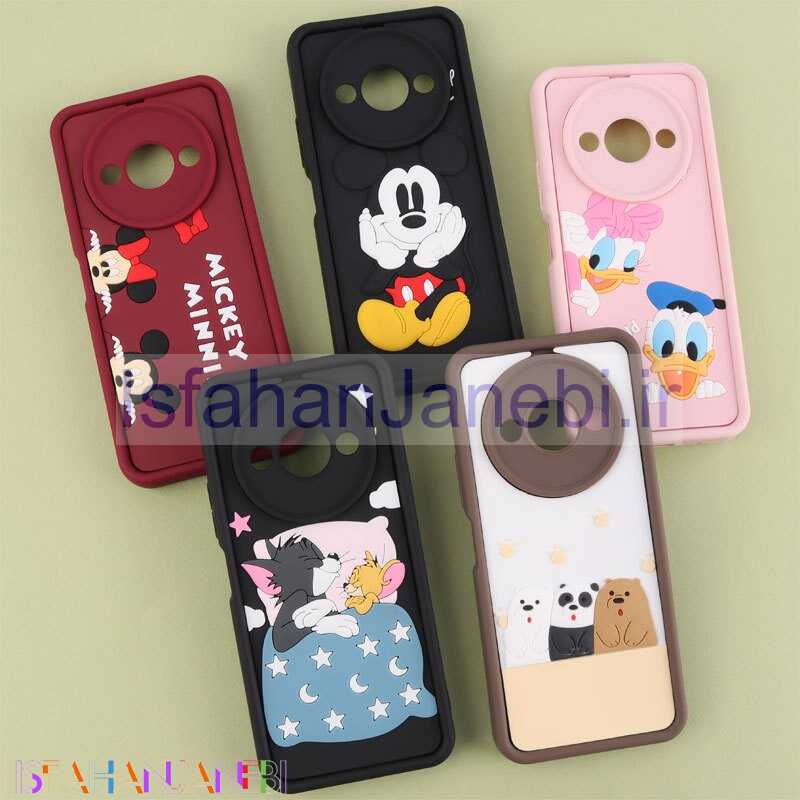 اصفهان جانبی-قاب سولید شیائومی Redmi A3 / A3X کارتونی برجسته محافظ لنزدار