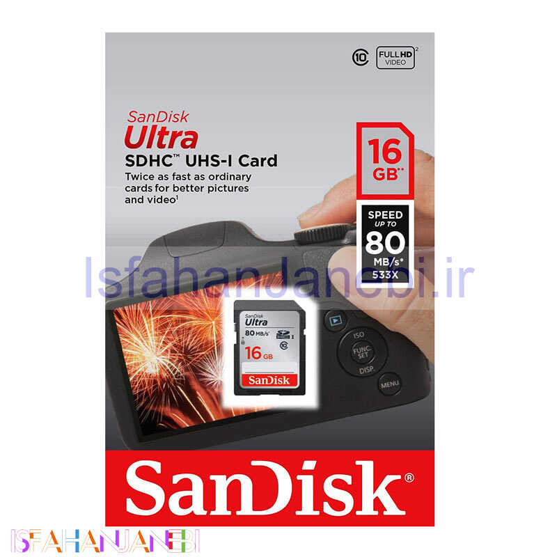 اصفهان جانبی-رم اس دی 16 گیگ سن دیسک SanDisk Ultra 533X U1 C10 80MB/s