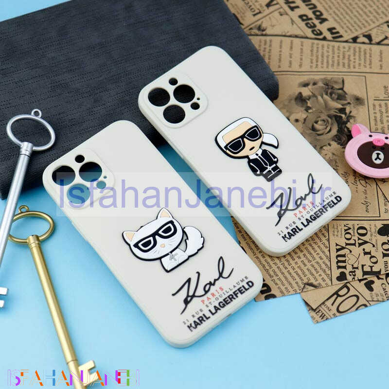 اصفهان جانبی-قاب سیلیکونی عروسکی کارل محافظ لنزدار iPhone 13 Pro Max