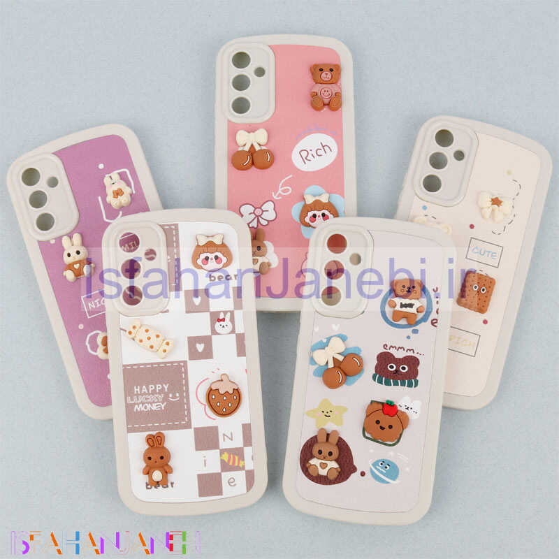 اصفهان جانبی-قاب طرحدار عروسکی برجسته محافظ لنزدار Samsung Galaxy A34