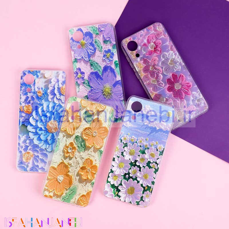 اصفهان جانبی-قاب ژله ای طرحدار گل برجسته محافظ لنزدار Samsung Galaxy A03 Core