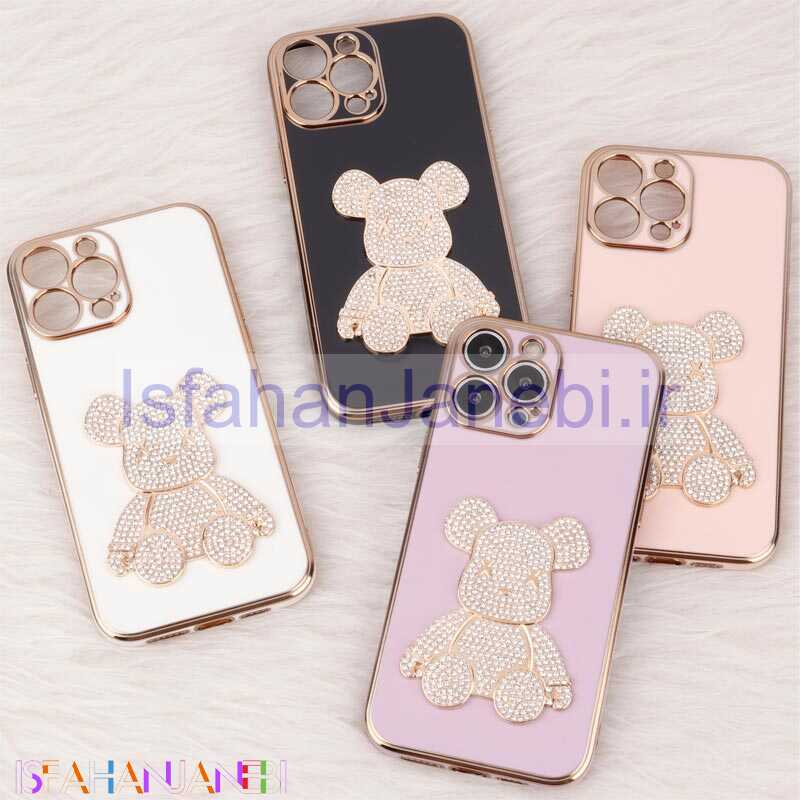 اصفهان جانبی-قاب My Case Power Bear نگین دار محافظ لنزدار iPhone 13 Pro Max