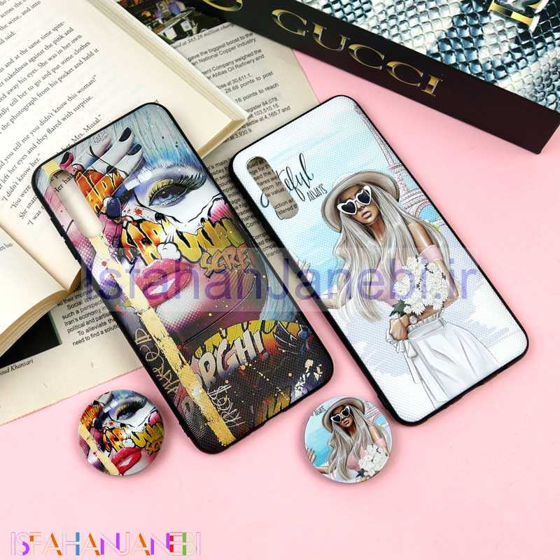 اصفهان جانبی-قاب فانتزی برجسته + پاپ سوکت طرح دختر سامسونگ A30s / A50s سری F