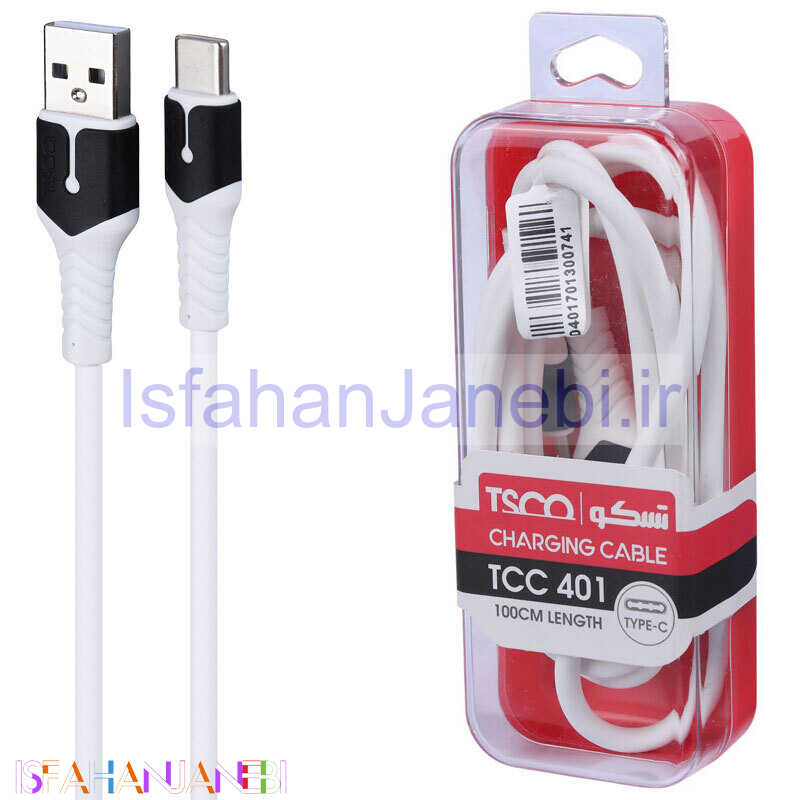 اصفهان جانبی-کابل تایپ سی فست شارژ TSCO TCC 401 3A 1m