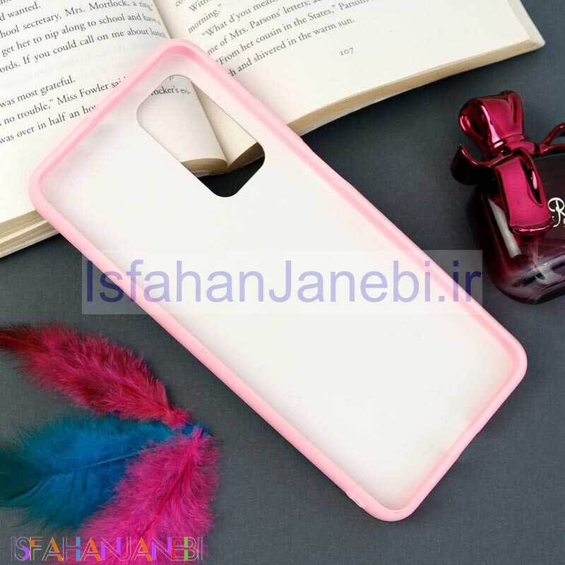 اصفهان جانبی-قاب محافظ لنزدار آینه ای + پاپ سوکت طرح LV صورتی Xiaomi Redmi Note 10 Pro