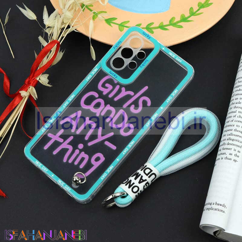 اصفهان جانبی-قاب طرحدار Girls Can Do محافظ لنزدار + بند آویز لنیارد Samsung Galaxy A52 / A52s