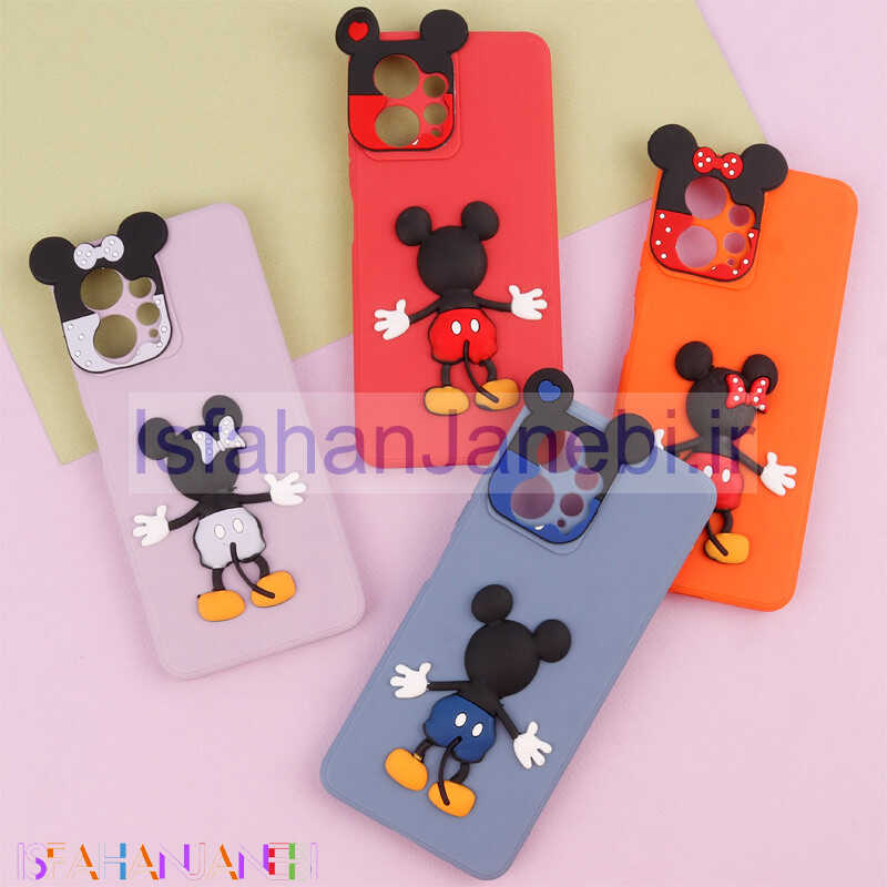 اصفهان جانبی-قاب عروسکی برجسته میکی موس و مینی موس محافظ لنزدار Xiaomi Redmi Note 12 4G