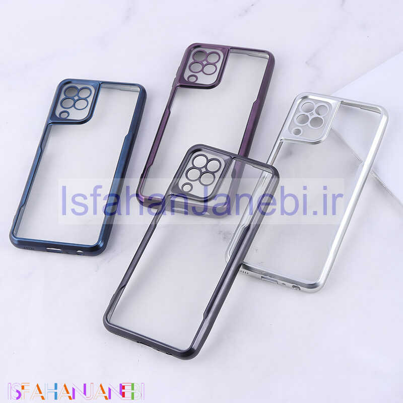 اصفهان جانبی-قاب ژله ای شفاف سامسونگ Galaxy A22 4G / M22 / M32 4G طرح تیتانیوم محافظ لنزدار