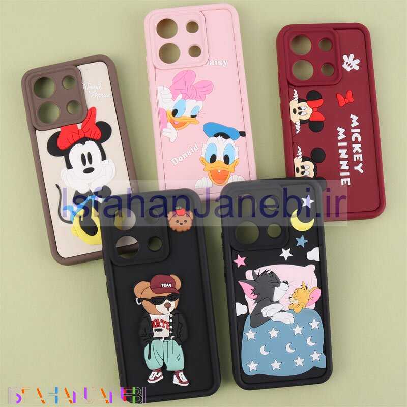 اصفهان جانبی-قاب سولید شیائومی Redmi Note 13 4G کارتونی برجسته محافظ لنزدار