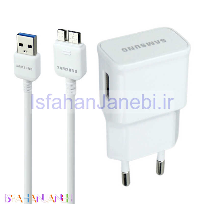 اصفهان جانبی-شارژر دیواری فست شارژ Samsung Galaxy USB 3 2A 10.6W + کابل شارژ