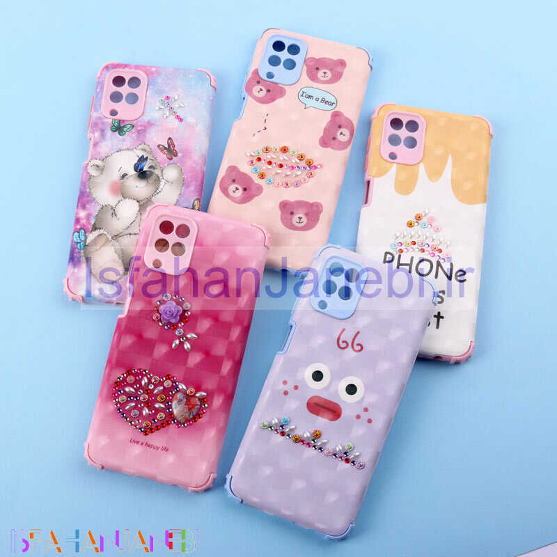 اصفهان جانبی-قاب فانتزی نگین دار کپسولی محافظ لنزدار Samsung Galaxy A12