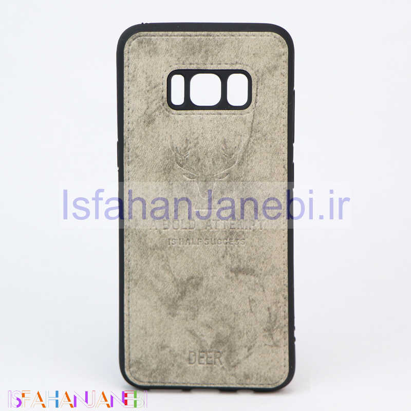 اصفهان جانبی-قاب چرمی طرح گوزن Samsung S8 طوسی