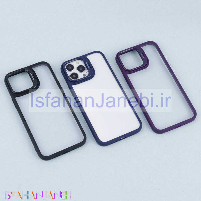 اصفهان جانبی-قاب PC شفاف Case Pro استند شو + محافظ لنز رینگی iPhone 13 Pro Max