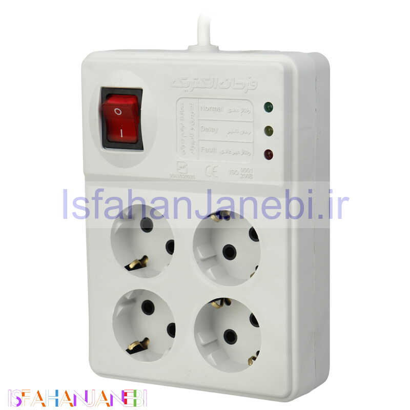اصفهان جانبی-محافظ برق صوتی تصویری 4 خانه ارت دار فرحان الکتریک با کابل 1٫8 متری Farhan Electric FEPS444