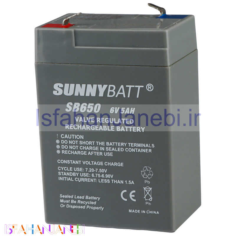 اصفهان جانبی-باتری 6 ولت SunnyBatt SB650 5000mAh