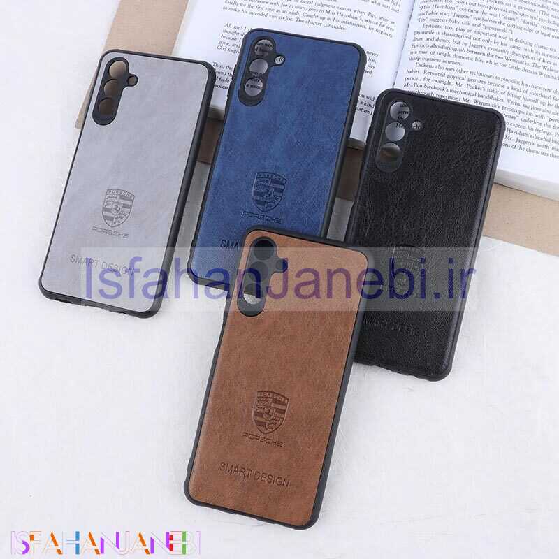 اصفهان جانبی-قاب چرمی Smart Design سامسونگ Galaxy A13 5G / A04s طرح Porsche محافظ لنزدار