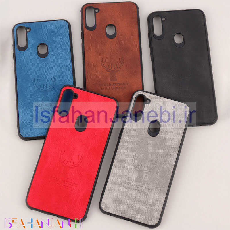 اصفهان جانبی-قاب چرمی محافظ لنزدار طرح گوزن Samsung Galaxy A11