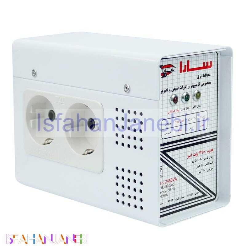 اصفهان جانبی-محافظ برق صوتی تصویری 4 خانه ارت دار سارا P152F با کابل 1٫6 متری