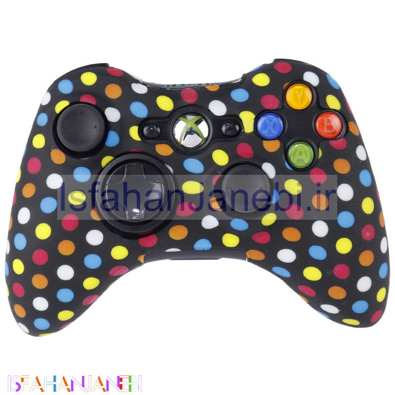 اصفهان جانبی-روکش دسته بازی Xbox 360 طرح دایره های رنگی زمینه مشکی