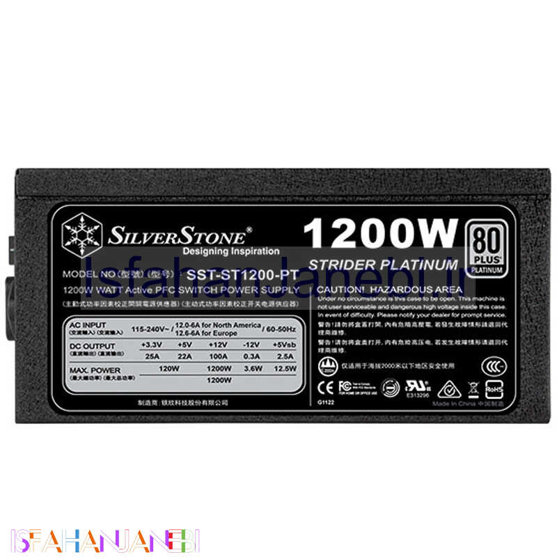 اصفهان جانبی-پاور ماژولار سیلوراستون SilverStone Strider Full Platinum 1200 W SST-ST1200-PT