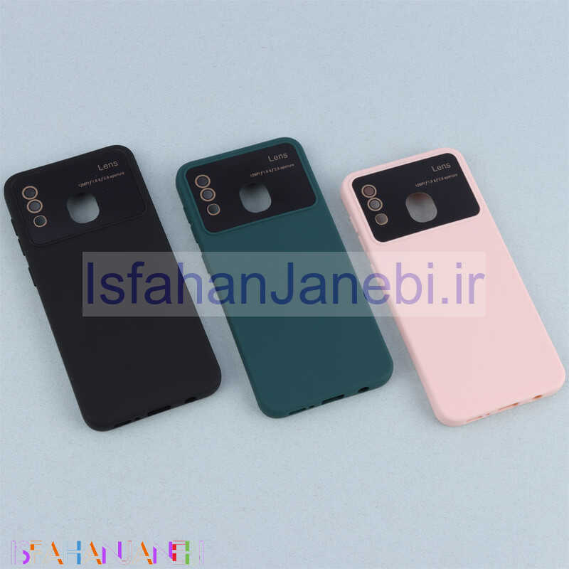 اصفهان جانبی-قاب سیلیکونی Lens Aperture محافظ لنزدار Samsung Galaxy A20 / A30