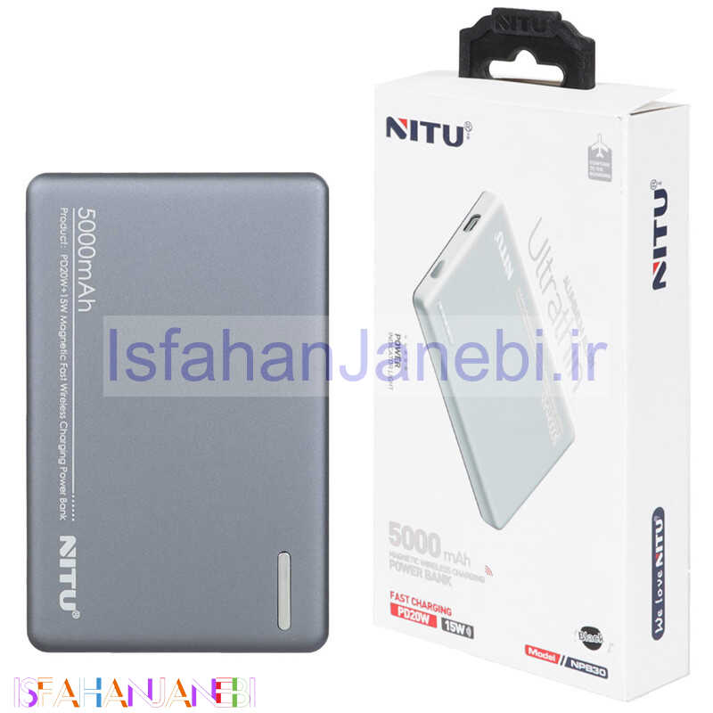 اصفهان جانبی-پاور بانک بی سیم فست شارژ نیتو NPB30 PD 20W ظرفیت 5000 میلی آمپر ساعت