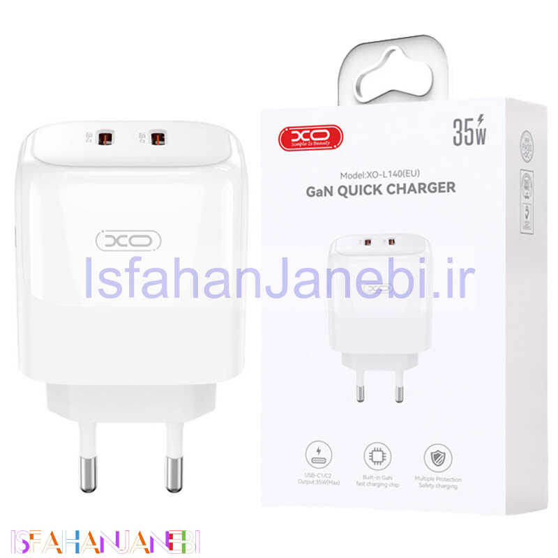 اصفهان جانبی-شارژر دیواری 35 وات ایکس او XO-L140 GaN PD 3A