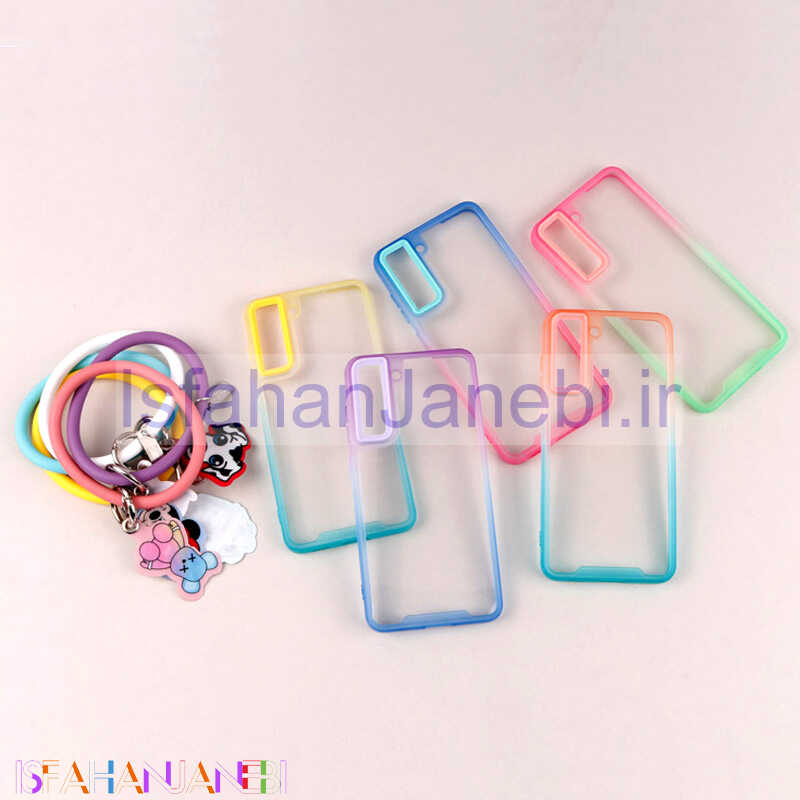 اصفهان جانبی-قاب PC شفاف دو رنگ + بند آویز Samsung Galaxy S21 FE 5G