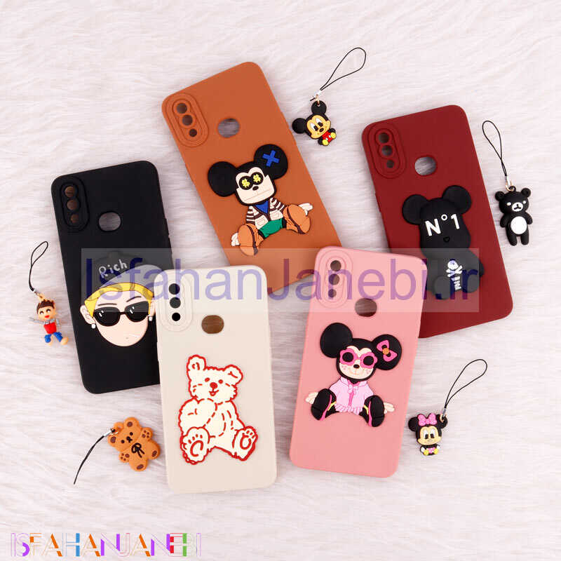 اصفهان جانبی-قاب عروسکی برجسته محافظ لنزدار Samsung Galaxy A10s + آویز