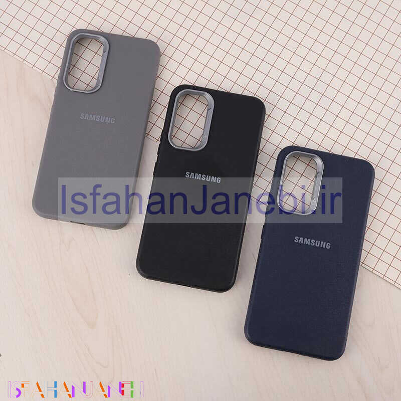 اصفهان جانبی-قاب چرمی ژله ای Leather سامسونگ Galaxy A54 لوگودار