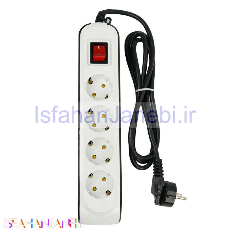 اصفهان جانبی-چند راهی 4 خانه ارت دار پارت الکتریک PE8757 با کابل 1٫8 متری