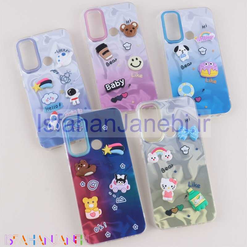 اصفهان جانبی-قاب عروسکی برجسته شیائومی Redmi Note 8 طرح موج دار دو رنگ