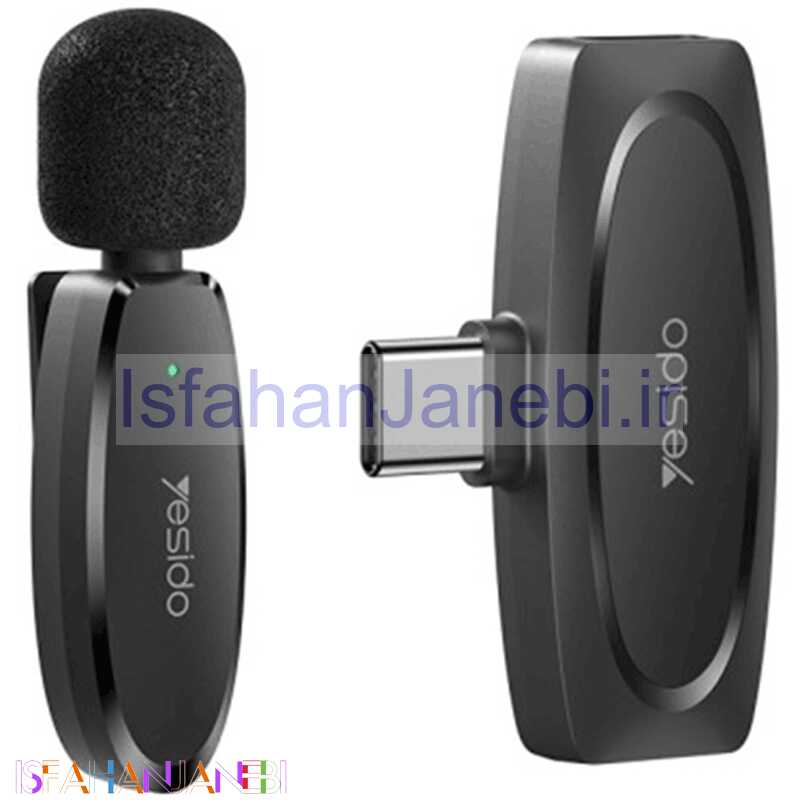 اصفهان جانبی-میکروفون یقه ای بی سیم Yesido KR11 Type-C