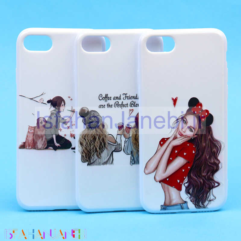 اصفهان جانبی-قاب فانتزی سفید طرح دختر آیفون iPhone 7/8