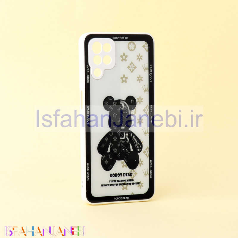 اصفهان جانبی-قاب پشت گلسی Robot Bear محافظ لنزدار Samsung Galaxy A12