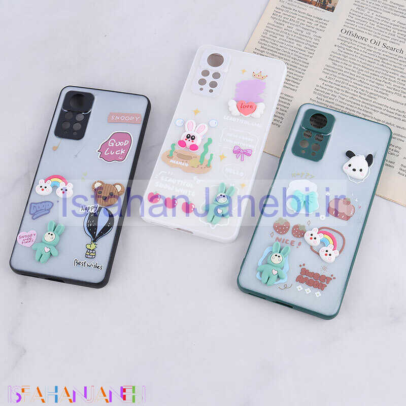 اصفهان جانبی-قاب شاینی شیائومی Redmi Note 12 Pro 4G عروسک برجسته محافظ لنزدار