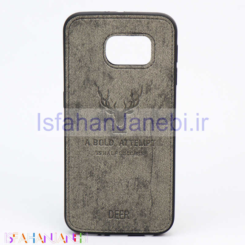 اصفهان جانبی-قاب چرمی طرح گوزن Samsung S6 خاکستری