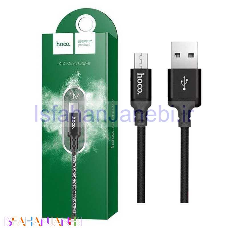 اصفهان جانبی-کابل کنفی سرفلزی میکرو یو اس بی Hoco X14 Times Speed 1m (گارانتی 12 ماهه)
