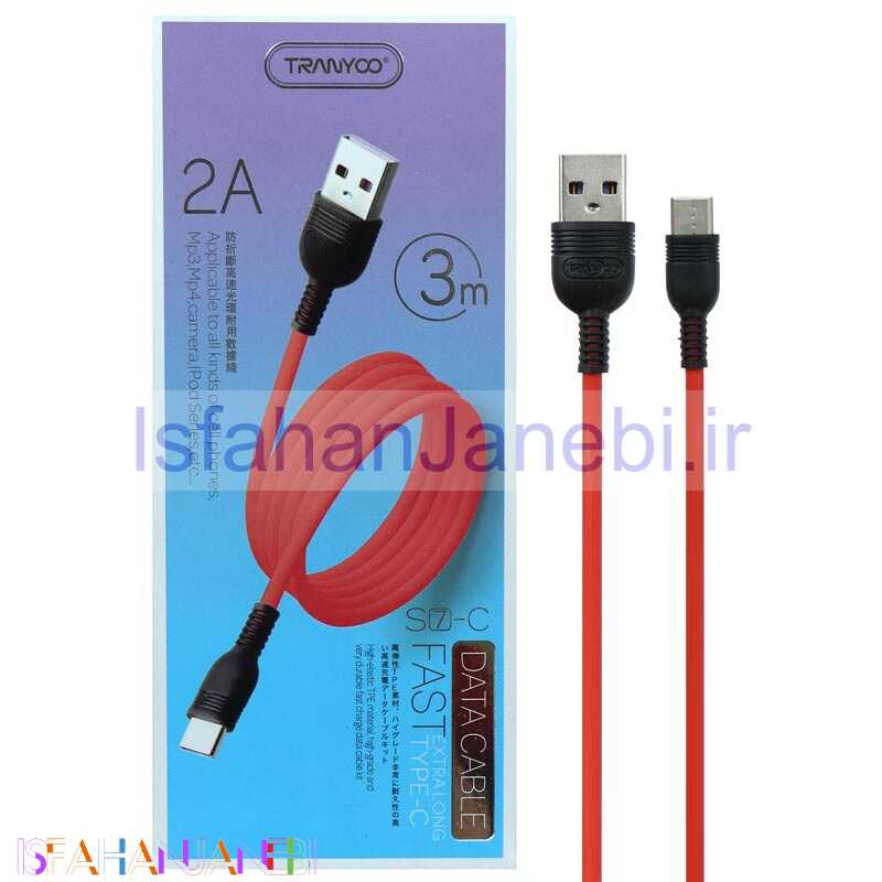 اصفهان جانبی-کابل فست شارژ Tranyoo S7-C 2A Type-C 3m
